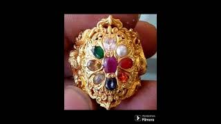 gold new design navaratna stones rings [upl. by Aisined]