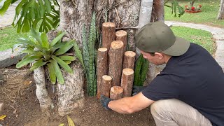 JARDIM EM TRONCO DE ÁRVORE Decore seu Quintal com Lindas Ideias [upl. by Tjader70]