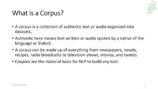 025  NLP What is a Corpus [upl. by Kcirredal]