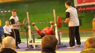 Moscow Open Champ 2010 BENCH PRESS 110 125 125 class IPF [upl. by Adnovoj]