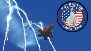 2024 USAF F22 Raptor Demo  Wings Over Solano Airshow FULL DEMO w FLARES [upl. by Crooks125]