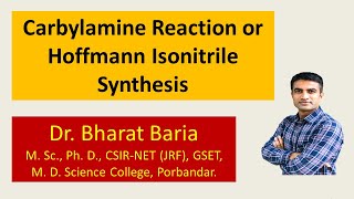 Carbylamine reaction with mechanism including reduction and hydrolysis reaction of isonitrie [upl. by Kcirddehs]