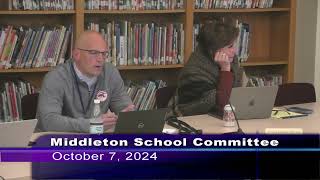 Middleton School Committee 1082024 [upl. by Ahselrak748]