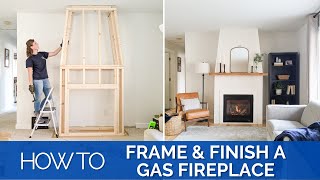 Install a Gas Fireplace  Framing amp Finishing  PT 2 DIY Living Room Remodel [upl. by Imehon]