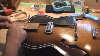 How To Set The Floating Bridge on a Archtop Guitar [upl. by Jasmin219]