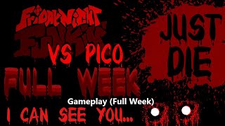 Horror Night Funkin vs Pico Gameplay FNF Mod Horror [upl. by Asiul]