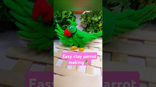 DIY clay parrot 🦜art easy clay art beautiful shorts artampcraft [upl. by Hannaoj]