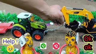 diy mini tractor and jcb Making mini cow house mini project [upl. by Ejroj578]