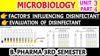 Factors influencing disinfectant  Evaluation of disinfectant  Factors affecting disinfectant [upl. by Litton517]