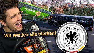 Deutsche Nationalmannschaft zerstört FLIXBUS ✪ Fernbus Simulator mit Lenkrad [upl. by Nylevol]