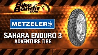 Metzeler Sahara Enduro 3 Motorcycle Tire at BikeBanditcom [upl. by Schlessel845]