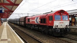 RheinCargo DE668 with empty coal train departs  EdeWageningen NL 15022014 HD Video [upl. by Nairde]