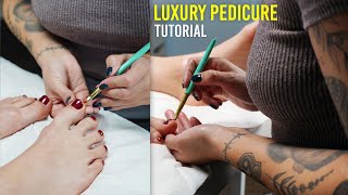 How To At Home Pedicure  DIY Pedicure Tutorial With Salon Results [upl. by Warfield754]