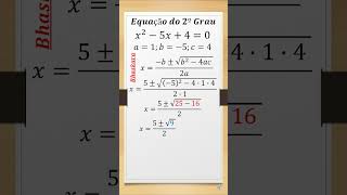 Equação do 2º grau Bhaskara short shorts youtubeshorts maths matemática [upl. by Broucek821]