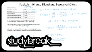 Kapitalerhöhung Bilanzkurs Bezugskurs  Investition und Finanzierung [upl. by Akinad717]