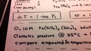 Vant Hoff factor and Colligative Properties for Electrolyte Solutions [upl. by Mellins5]