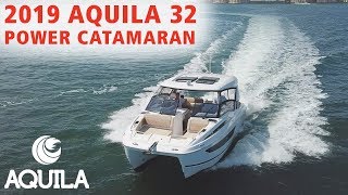 2019 Aquila 32 Power Catamaran at MarineMax St Petersburg Florida [upl. by Arytahs]