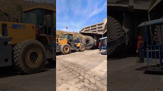 Mega truck tyre change by dragger heavymachinery megaprojects ytshots [upl. by Anahcar]