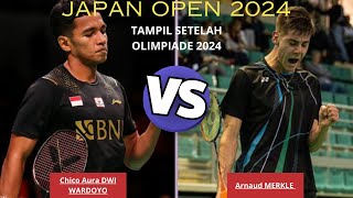 CHICO AURA DWI WARDOYO INA VS ARNAUD MERKLE FRA  JAPAN OPEN 2024 [upl. by Maggio265]