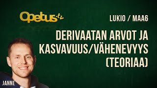 Derivaatan arvot ja kasvavuusvähenevyys teoriaa [upl. by Iorgo]