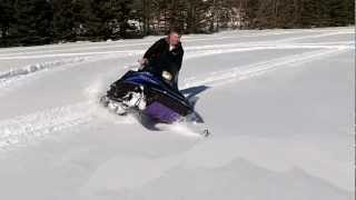 Carving the snow with loud exhaust on 1993 Polaris XLT Special [upl. by Kellsie]