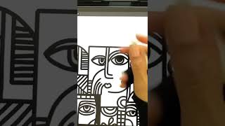 How draw cubism painting  a part of a cubist painting [upl. by Ardaid760]