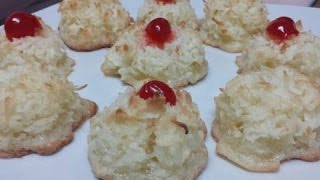 Coconut Macaroons Besitos de coco English Version [upl. by Naryk]