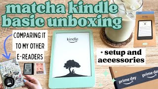 NEW KINDLE BASIC MATCHA UNBOXING SETUP INTIAL THOUGHTS amp COMPARISON TO MY KOBOKINDLES kindle [upl. by Dewhirst356]