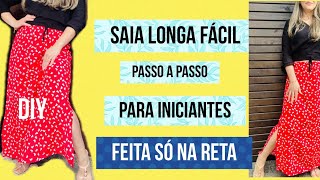 CORTE E COSTURE SAIA LONGA DE VISCOSE SEM MOLDE Fácil para iniciantes passoapasso [upl. by Grigson]