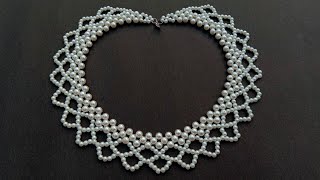 Charming Statement NecklaceHow To MakePearl Necklace At Home Useful amp Easy [upl. by Tracey]