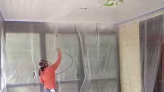 Spraying Tongue amp Groove Ceilings [upl. by Ydospahr]