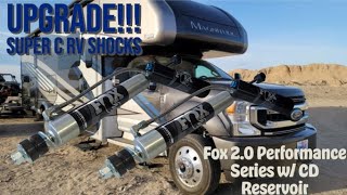 UPGRADE SUPER C RV Shocks  Fox 20 Performance Series w CD Reservoir Shocks fox suspension [upl. by Acitel]