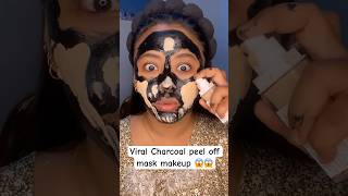 Viral chorcoal peel off mask makeup hack 😱😱💁🏻‍♀️viralmakeuphack makeuptipsandtricks [upl. by Minnnie]