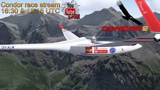 Condor2 live soaring race 19 UTC  FAI Pro Championship training1 [upl. by Salchunas955]