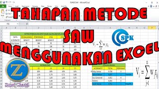 Tahapan Metode SAW Menggunakan Microsoft Excel pada SPK [upl. by Ramirolg]