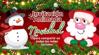 Tarjeta Navideña Animada 🎄 Invitación Digital Virtual y Gratis con mensaje [upl. by Quiteri445]