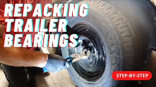 Trailer wheel bearing repacking and seal replacement [upl. by Suravaj730]