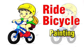 painting for kids  StepbyStep painting Tutorials  Kids Bicycle  kids Tutorials creative [upl. by Wina187]