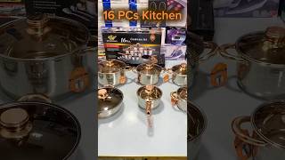 Cookware Set 16 PCs Purchase Link in Bio kitchen gadgets shorts explore products amazonfinds [upl. by Kcirrad]