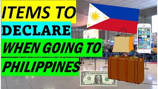 ITEMS TO DECLARE WHEN TRAVELING TO PHILIPPINES PROHIBITED ITEMS COMMERCIAL QUANTITIES AND CURRENCY [upl. by Anaili]