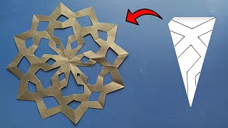 How to Fold Paper for Snowflake cutouts making snowflakes out of paper 3d paper snowflake tutorial [upl. by Nuj]