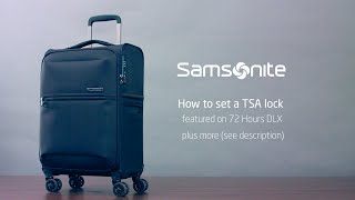 Samsonite 72 Hours DLX  How to set the TSA lock code [upl. by Anaicul64]