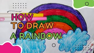 HOW TO DRAW A CUTE RAINBOW IN 5 MINUTES  EASY DRAWING COLOURING sparklestorycrafts [upl. by Rae284]