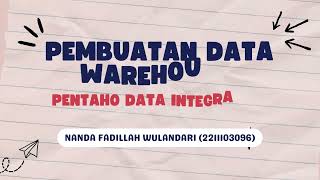 Tutorial Membangun Data Warehouse dengan Pentaho Data Integration  Multidimensional Data [upl. by Aisined]