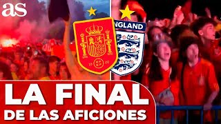 AFICIÓN ESPAÑA VS AFICIÓN INGLATERRA REACCIONES FINAL EUROCOPA 2024  LOCURA TOTAL [upl. by Tiffanle]