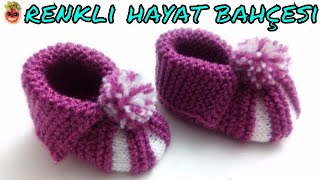 Karpuz Dilimli Bebek Patiği Modeli  Baby Booties  Örgü Dantel Oya El İşi [upl. by Nwahsem]