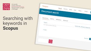 Searching with keywords in Scopus 2021 [upl. by Ladew]