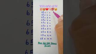 Multiplication table trick of 65🤩💥🧠💯❤ maths multiplication mathstricks table shorts foryou [upl. by Chura]