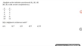 Korelasyon Katsayısı ve Standart Sapma Örnek Soru Çözümü 1 [upl. by Obocaj]