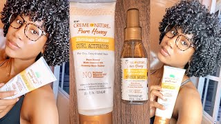 Defined Curly Afro Ft Creme of Nature Pure Honey [upl. by Atila837]